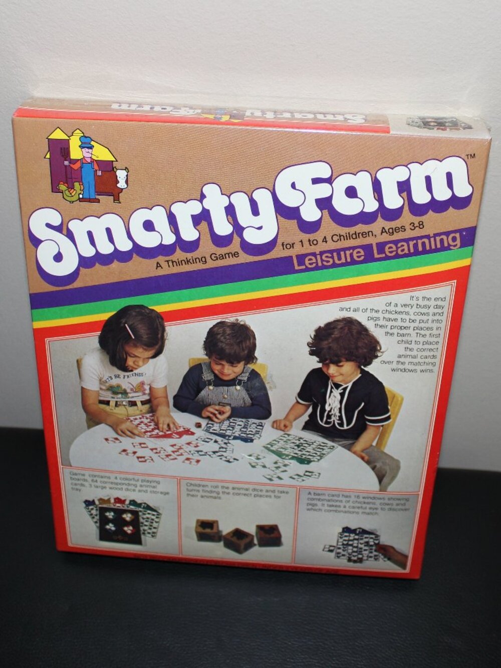 3/$88❤️1981 Smarty Farm A Thinking Game Leisure Learning Animal Wooden Dice